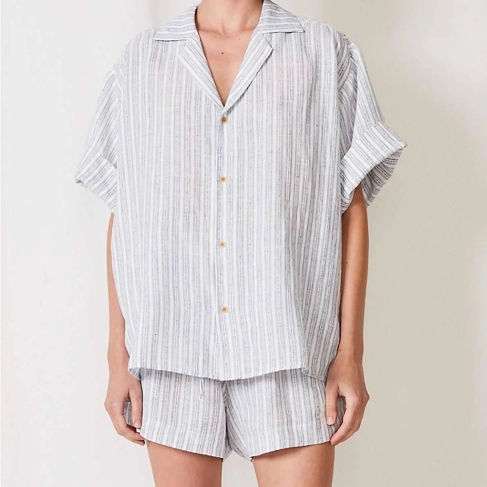 Apiece Apart Valentin Button Up Shirt Striped
